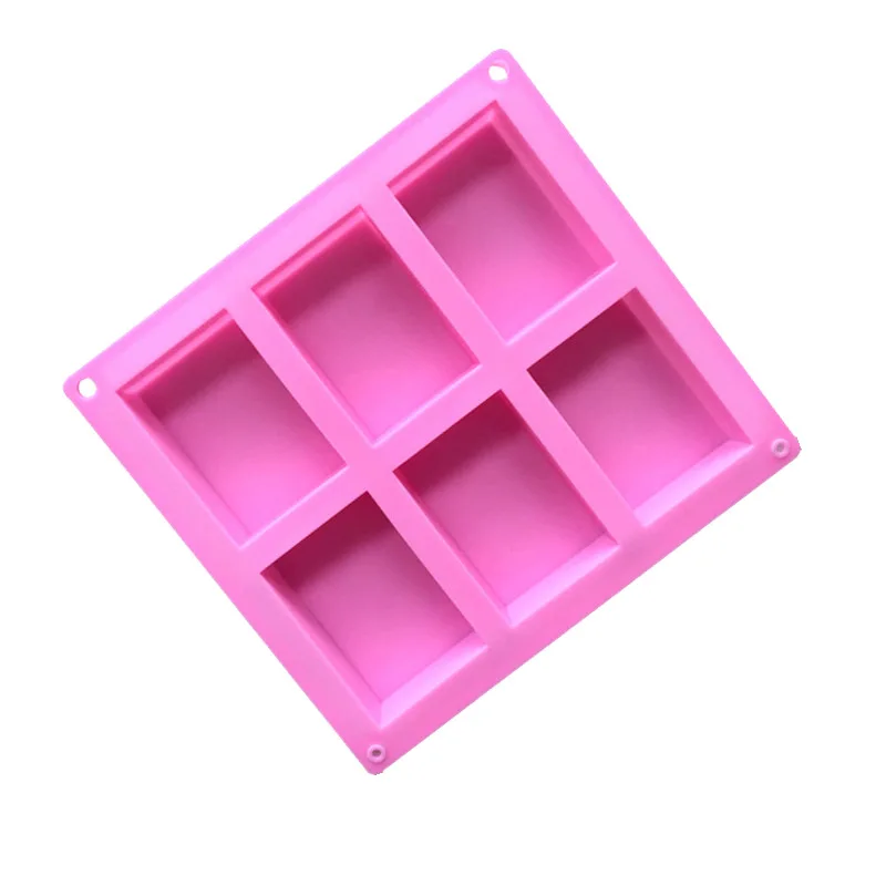 

Good quality wholesale pink rectangle silicone cake moulds reusable diy handmade soap mould, Customized color