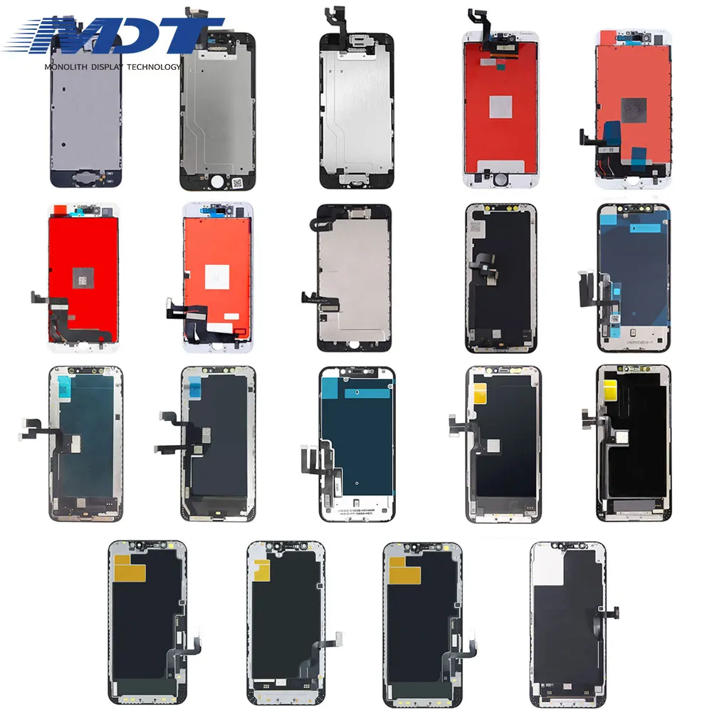 

High Quality OLED For iPhone X XS XR Display Screen With Digitizer For iPhone 5 6 7 8 11 12 LCD Replacement With True Tone