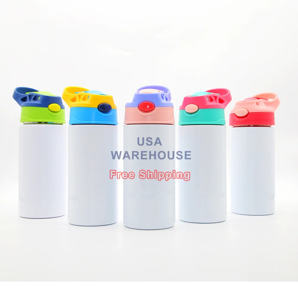 

US warehouse Kid Cups 12Oz 350ml Sublimation Stainless Steel Double Wall Insulation Straight Water Mug Blank Kids Tumbler, Customized color