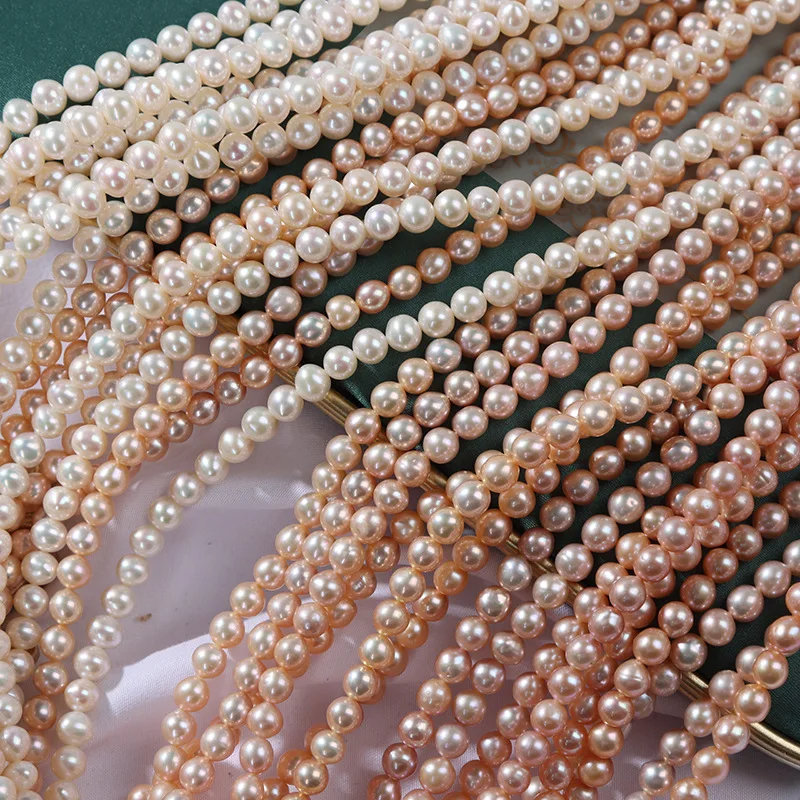 Cultured 5.5-6.0mm Freshwater Pearl loose beads 38cm strand material for bracelet DIY jewelry making wholesale