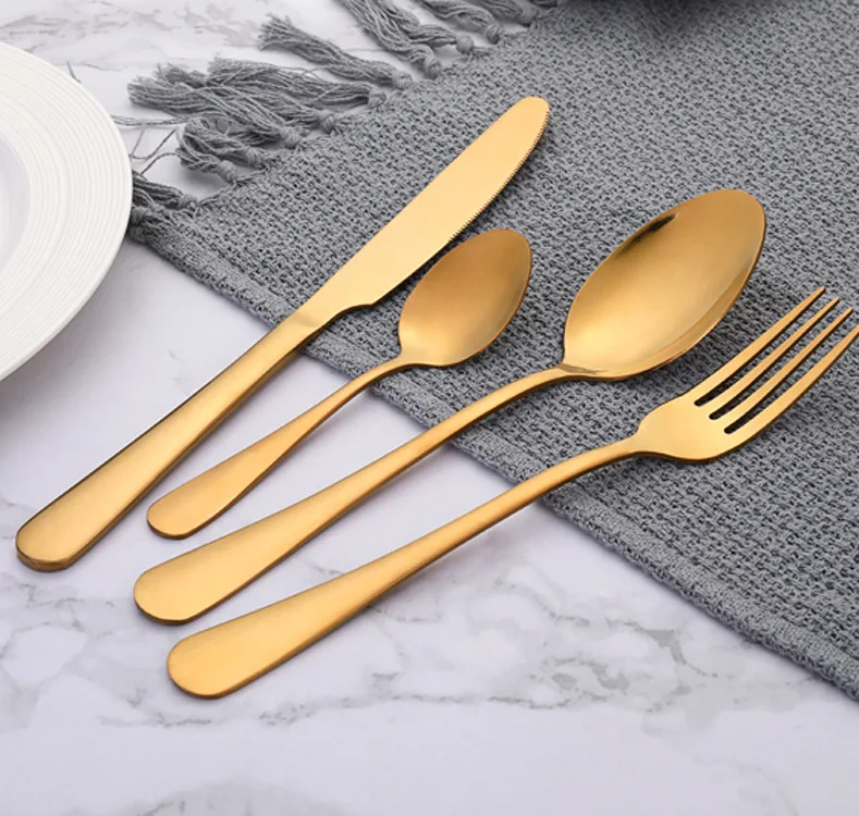 

Hot selling stainless steel 1010 4pcs spoons fork knife silverware gold cutlery set, Gold, rose gold, colorful, black, silver