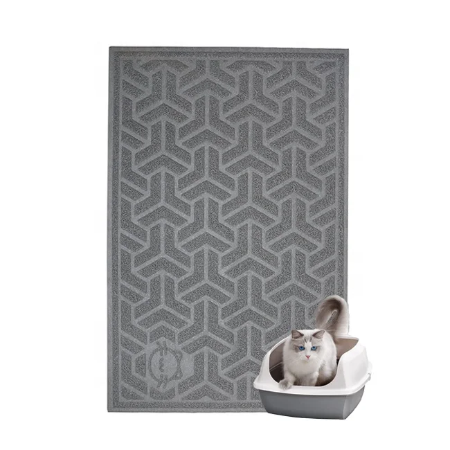 

Litter Box Pad Scatter Control Anti Slip Fashion Pet Cat Litter Mat Waterproof For Litter Box Floor Door, Grey