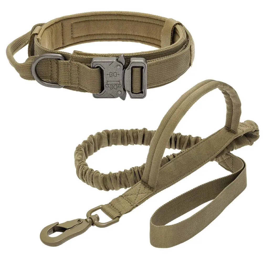 

Comfortable nylon bungee dog leash durable Police military pet collar tactical dog leads military retractable leashes