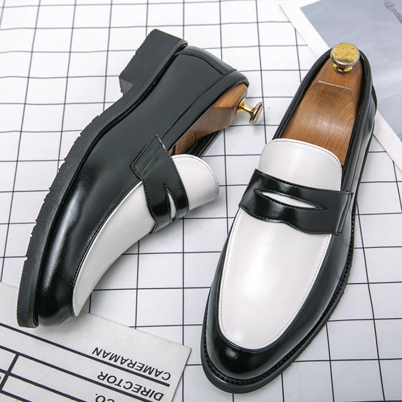 

Size 38-46 Casual Slip On Penny Loafer Shoes Durable Classic Design Synthetic Leather Dress Shoes