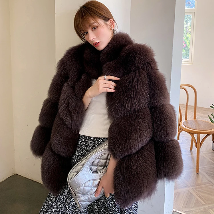 

Factory Price Elegant Style Fashion Winter Real Fox Fur Coat Women