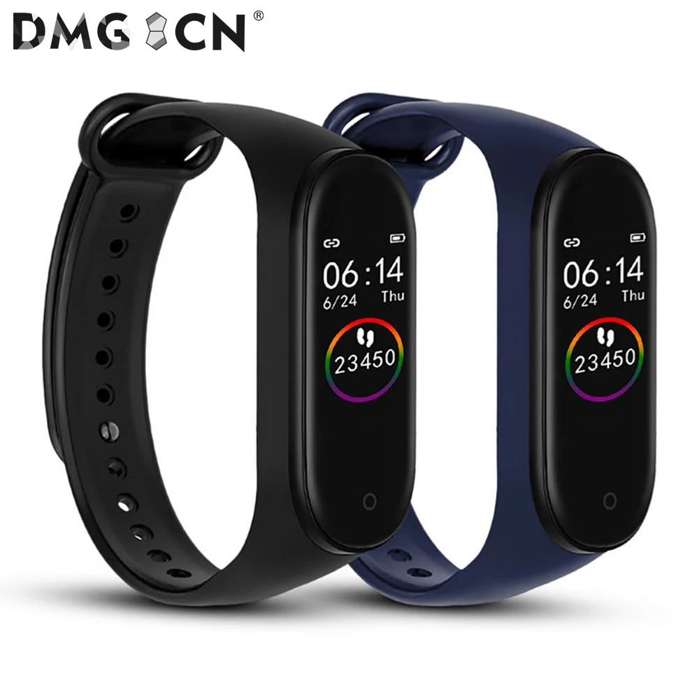 

M4 Smart band 4 Fitness Tracker Watch Sport Pedometer Heart Rate Blood Pressure Smart band Monitoring Health Band Bracelet, Blue, black, red