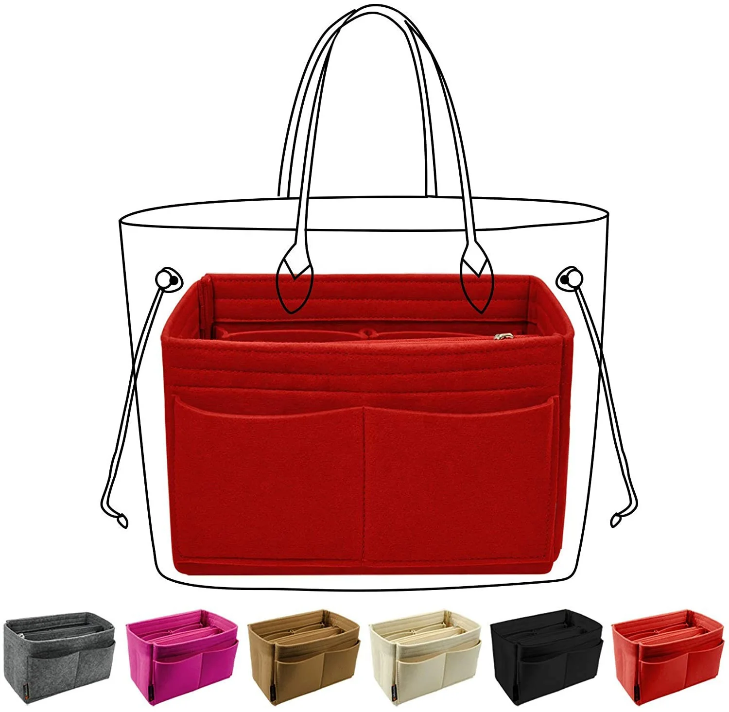 

BO-A003 organizer insert hand bag organiser handbag organizer, Customized color