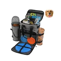 

Eco-Friendly Best Storage snack Food Toy Accessories kit luggage Small Pet bags Backpack Tote Cat Dog Travel Bag With Bowl