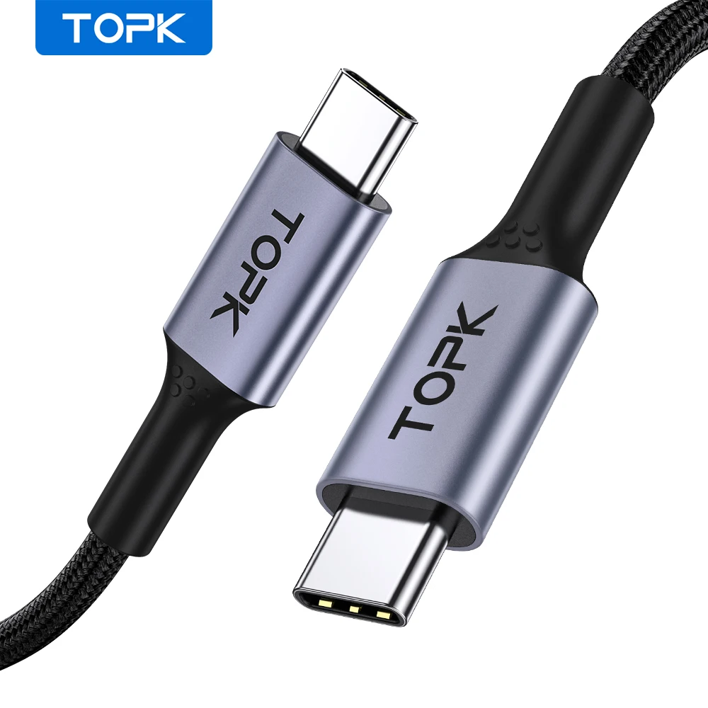 

TOPK AP35 2M High Speed Data PD 100W 5A Quick Charge Usb Typc C TO Type C Fast Cable Charger, Black/red