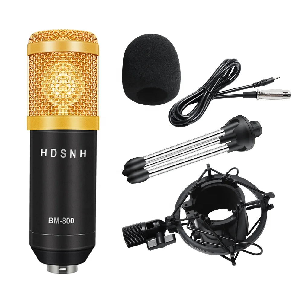 

Condenser Microphone Bm800 Kit Bm-800 Karaoke Microphone Computer Microfono Para Pc With Shock Mount