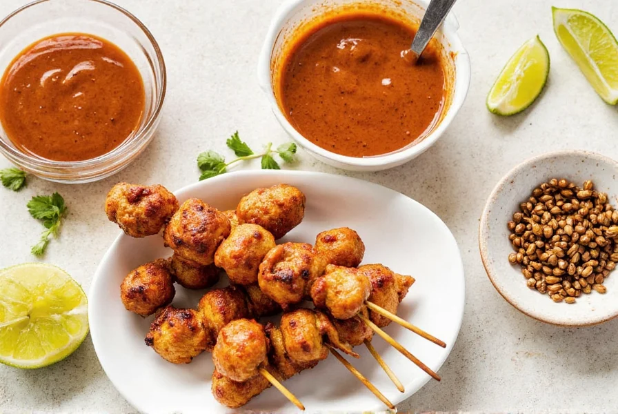 Classic homemade peanut sauce in a bowl