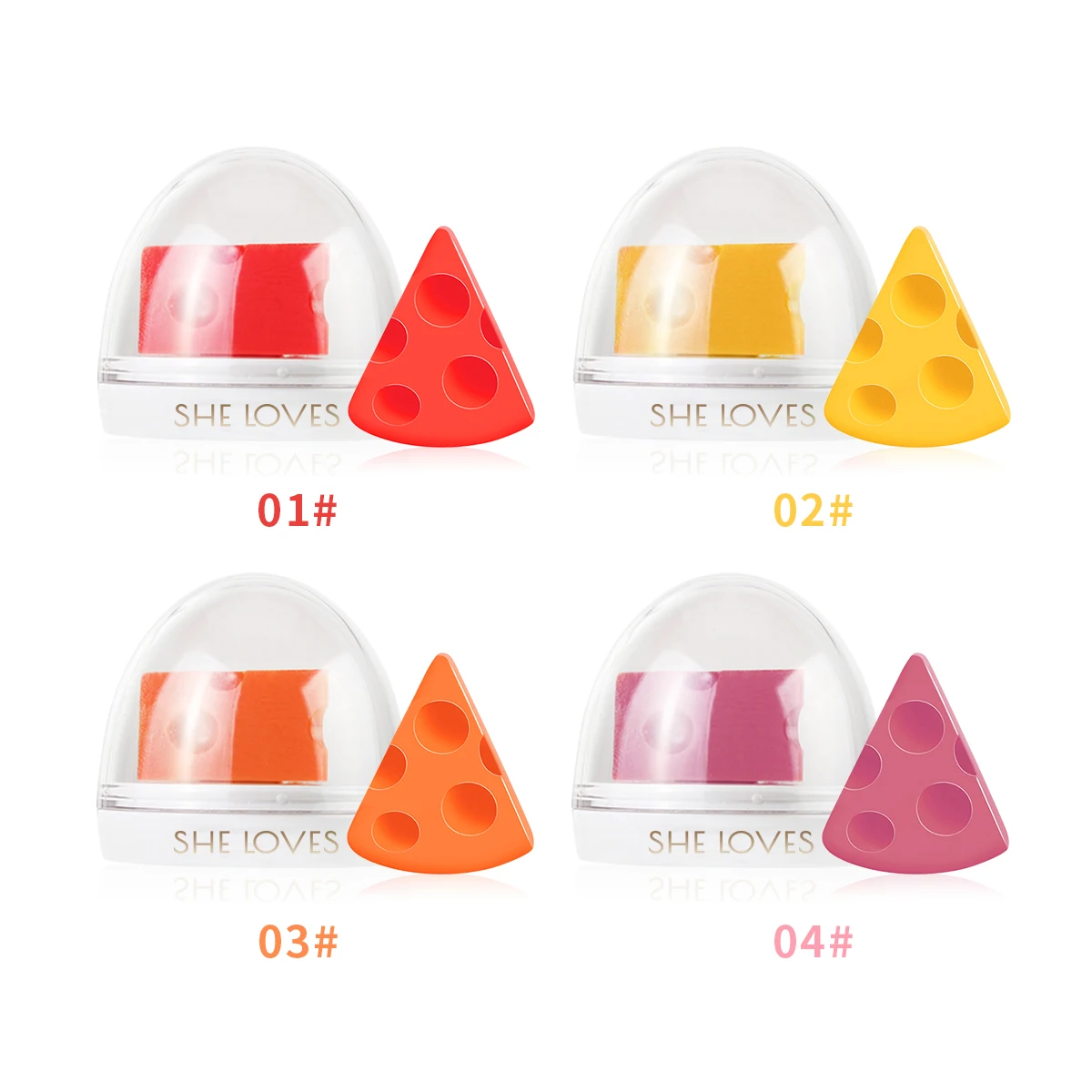 

sheloves 4 color natural moisturizing nourishing cute shapes lipstick temperature change collagen cheese lip balm
