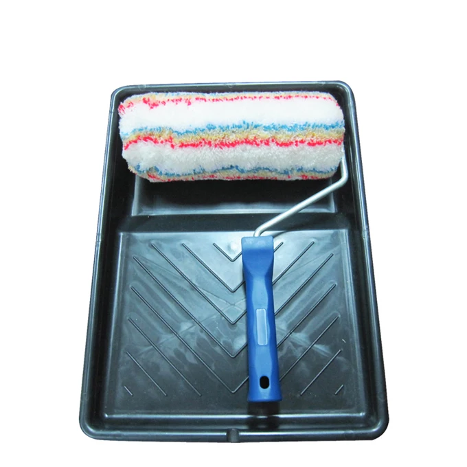 9 inch Roller Brush Plastic Paint Tray Set  Brush with Blending fiber