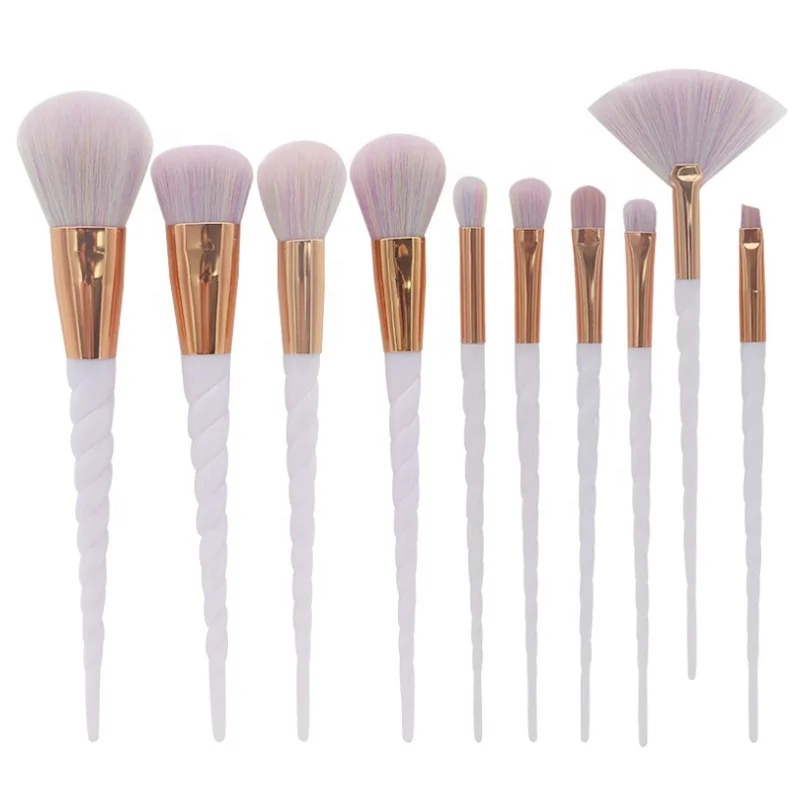 

10pcs professional makeup brush set Beauty Kit Spiral plastic handle, Pink