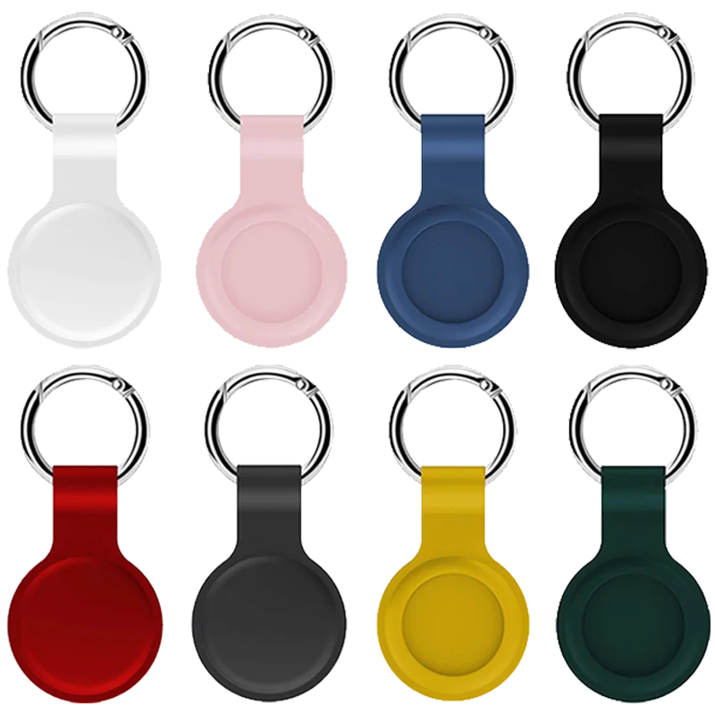 

Lianmi Silicone Air Tag Case Cover Keychain Key Ring Clip Holder For Apple Airtags Case For Airtag, Multi colors/as the picture shows