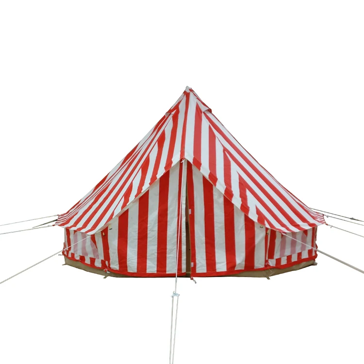 

Factory Price Family Bell Tent Mongolia Yurt Up To 10 Person High Quality Waterproof Canvas Tent, Beige/white
