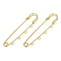 

10pcs/bag 4 Loops U shape Large Strong Pins Findings DIY Sewing Garment Accessories Brooches Finding Pin safety Pin For Charm