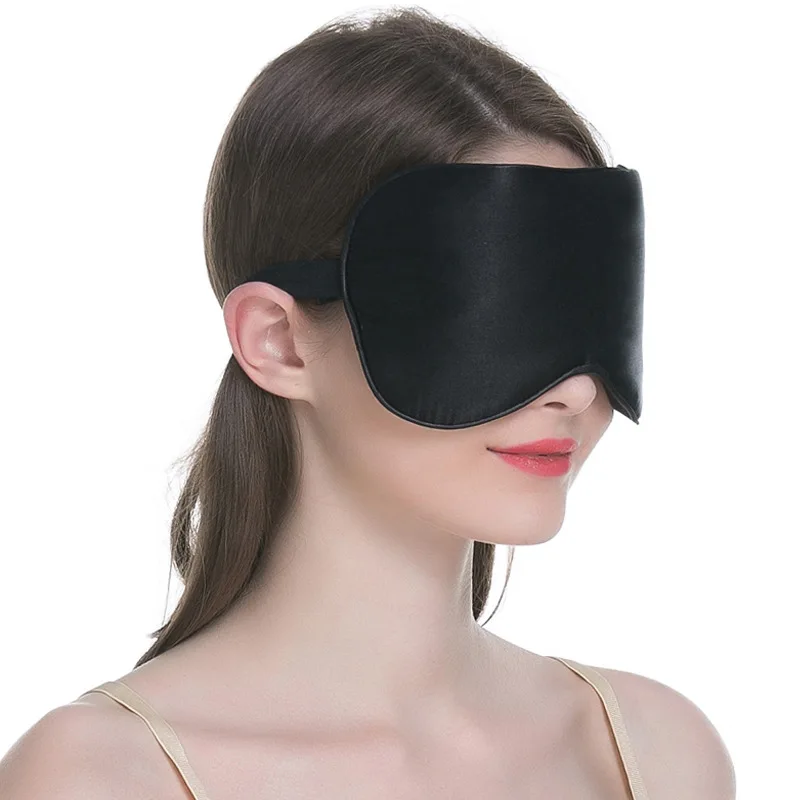 

2021 Amazon Hot Sell Factory Price 100% Silk Sleep Eye Mask Adjustable Band Eyelash Extension Sleep Mask