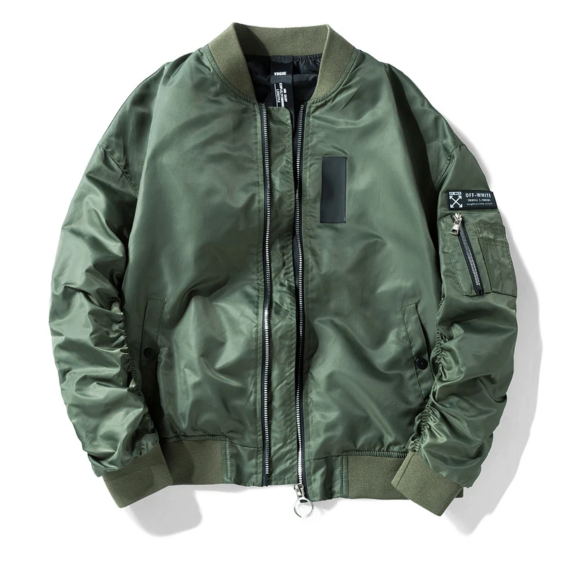 

Wholesale fashion winter coats stand collar casual super warm solid color men baseball quilted flying jackets, 4 colors