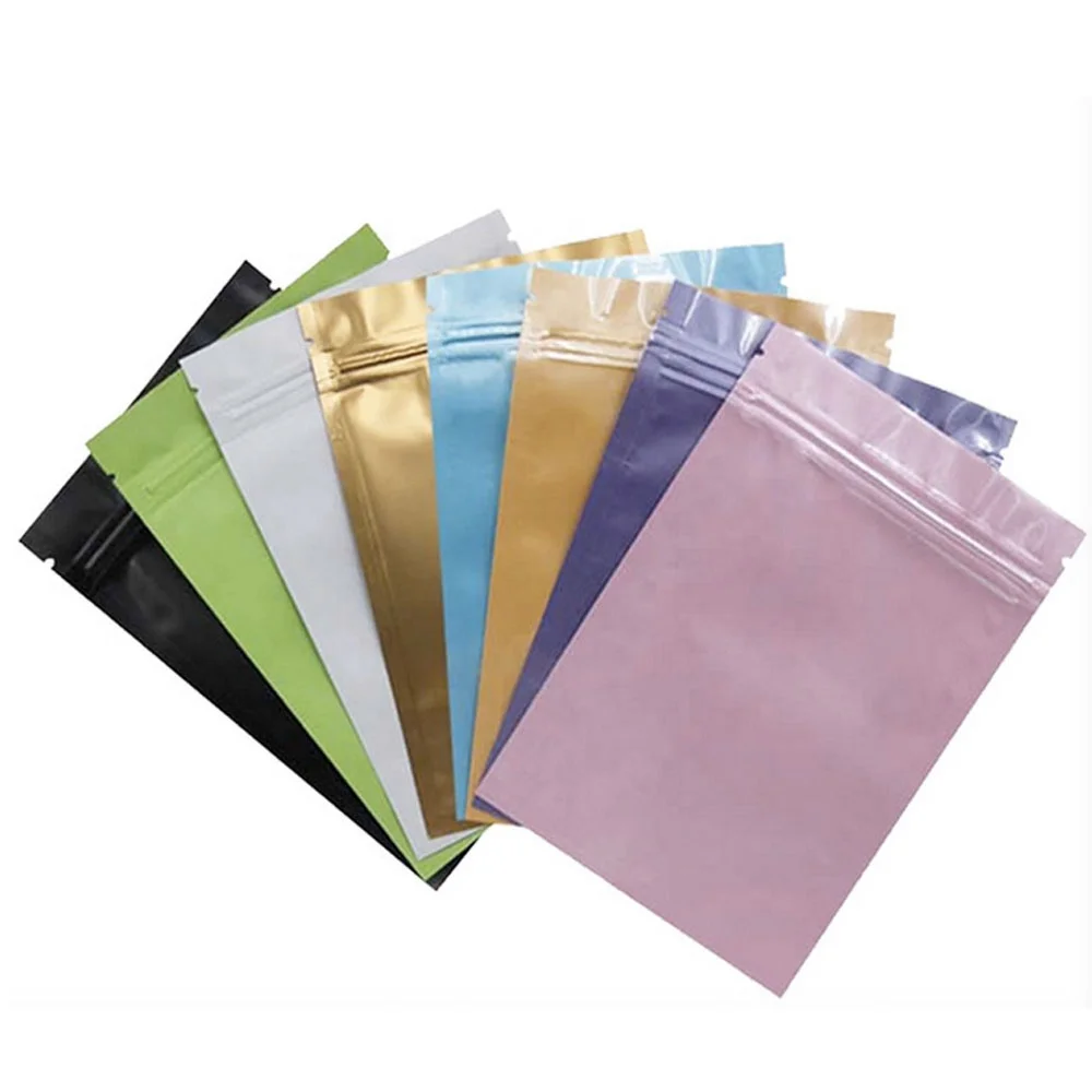 Matte Custom Printed wholesale colorful Small Aluminum Foil food packing bags with zip lock