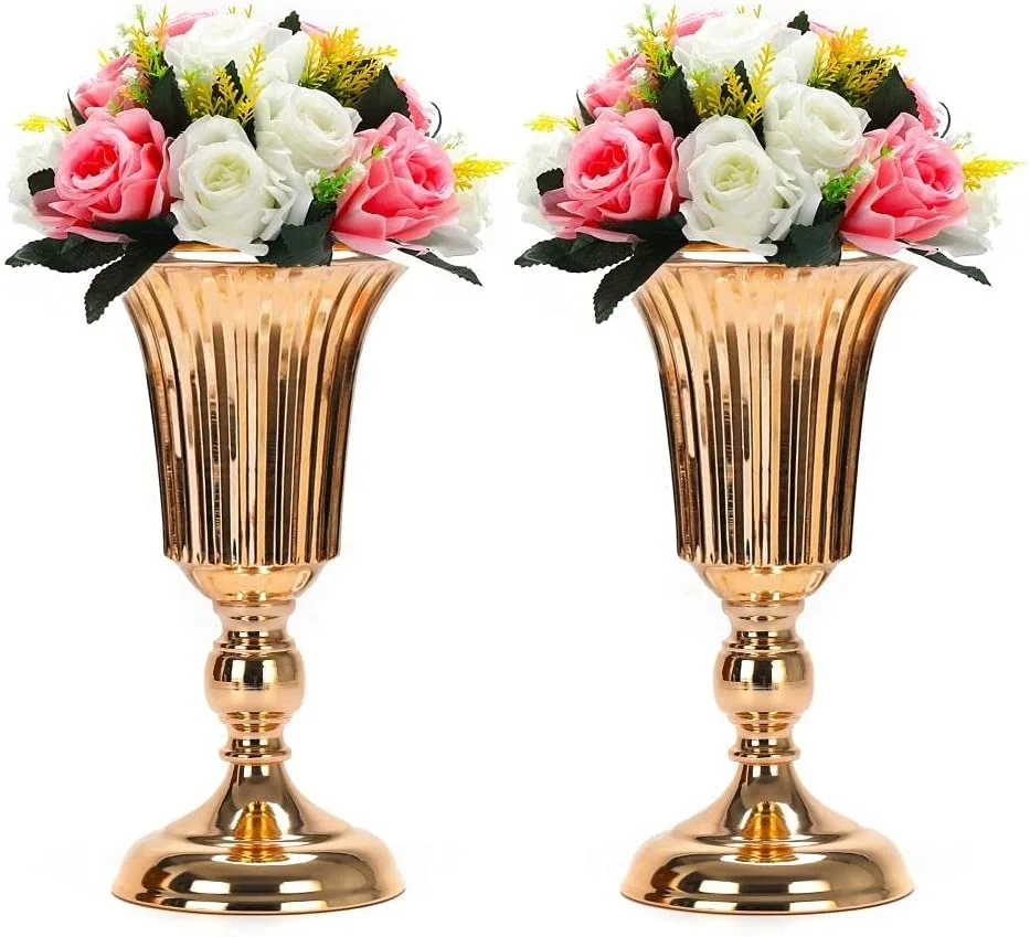 

New Product Hot Selling vintage metal vase metal table vase, Glod