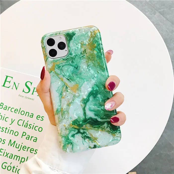 

Fashion Slim Soft TPU Marble Case IMD Protective Cover For New iPhone 12 mini 11 Pro Max, 4 colors