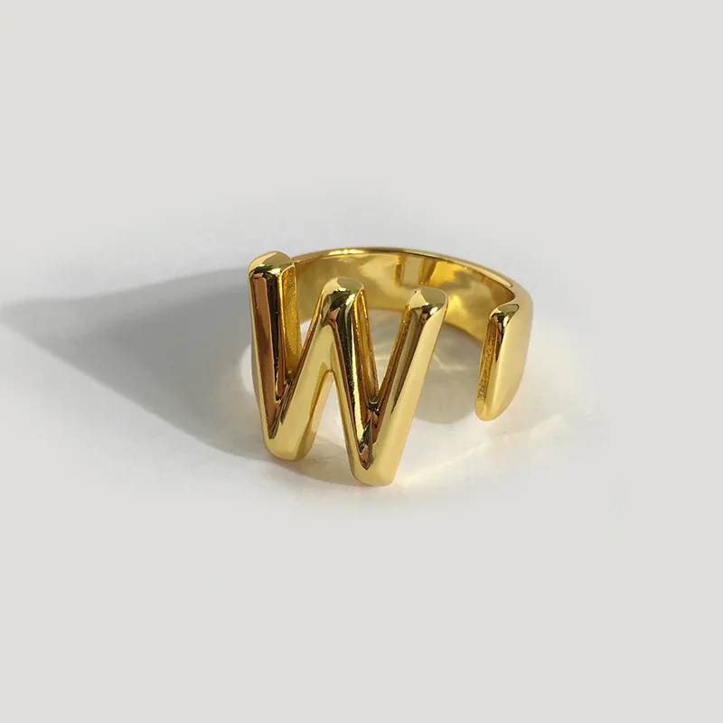 Alphabet A Z Letter Ring 18k Gold Chunky Name Irregular Gold Ring
