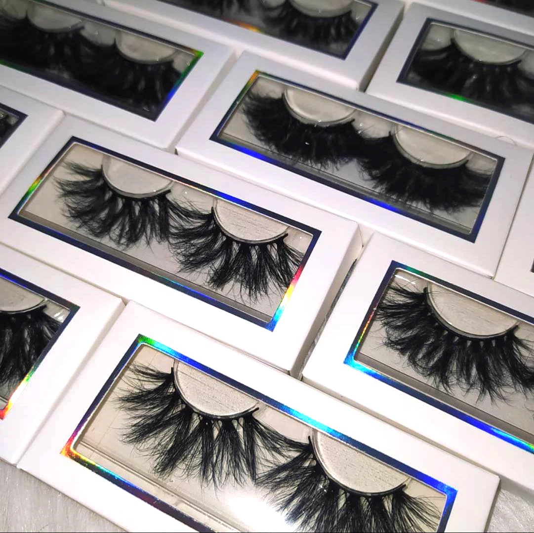 

3d 25mm 100% Mink Eyelashes Private Label Eyelash Vendor Fluffy Mink Eyelash With Customized Boxes