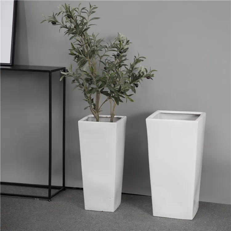 

New -arrival simple durable pay attention to details garden decoration white ceramic flower pot