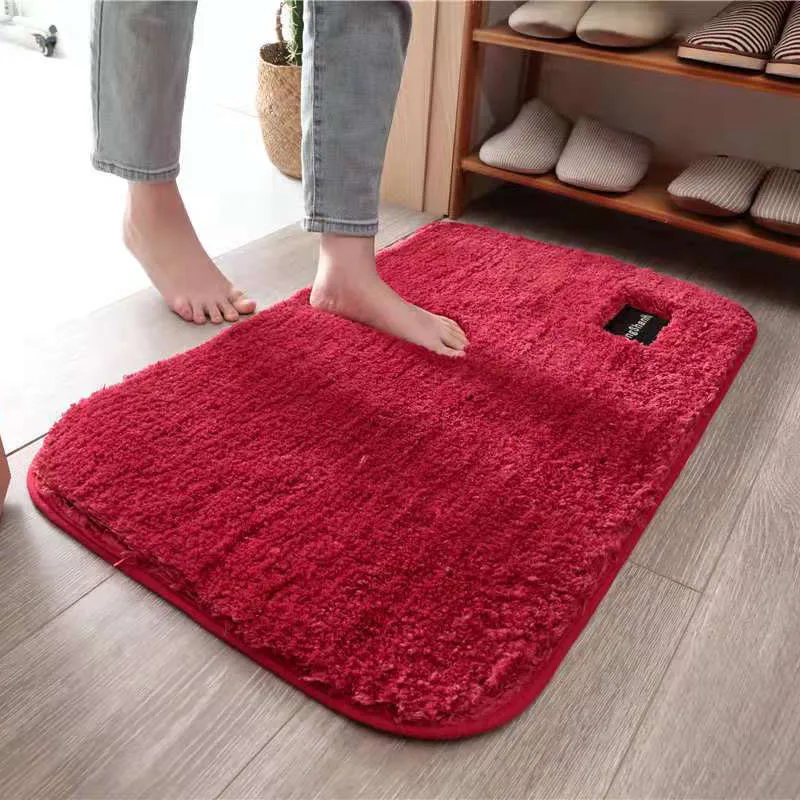 

Factory supply high quality long pile microfiber soft water absorbent bathroom mats