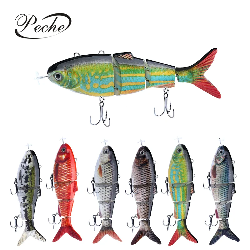 

Electric Multi Jointed Fishing Lure Isca Artificial Jigging Lures Se Uelos De Pesca 42g/13cm Lifelike Hard Swimbait Fishing Bait, 6 colors as showed