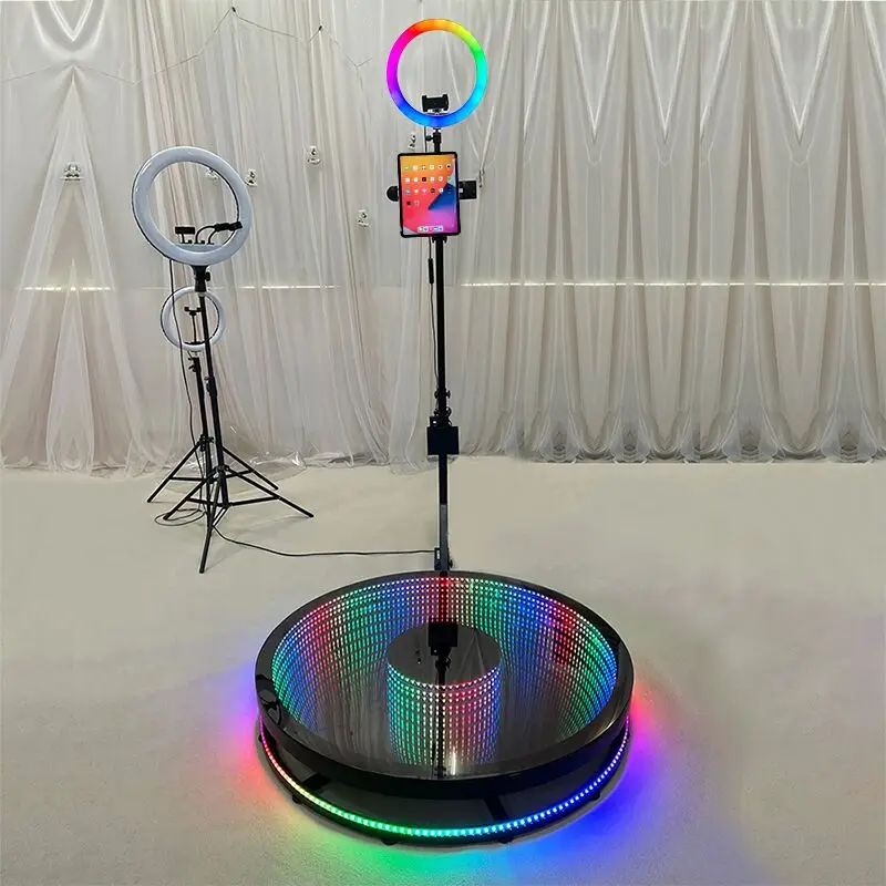 

party rentals 360 photo booth 31.5 45.5 2023 transparent infinity/abyss glass led