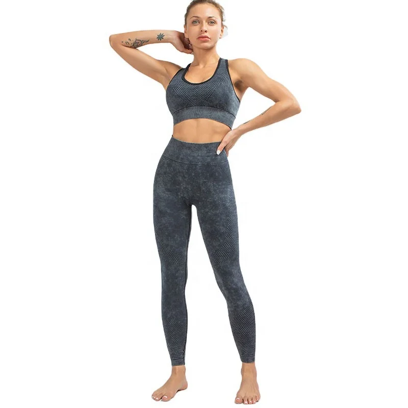 

2021 New Arrival luxury seamless yoga sets high waisted compression fitness running yoga sets women wholesale