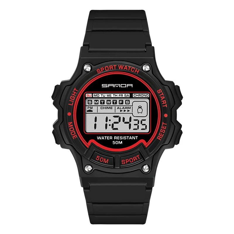 

New women sports watch chronograph alarm clock electronic watch 50M waterproof luminous countdown stopwatch, Many colors are available