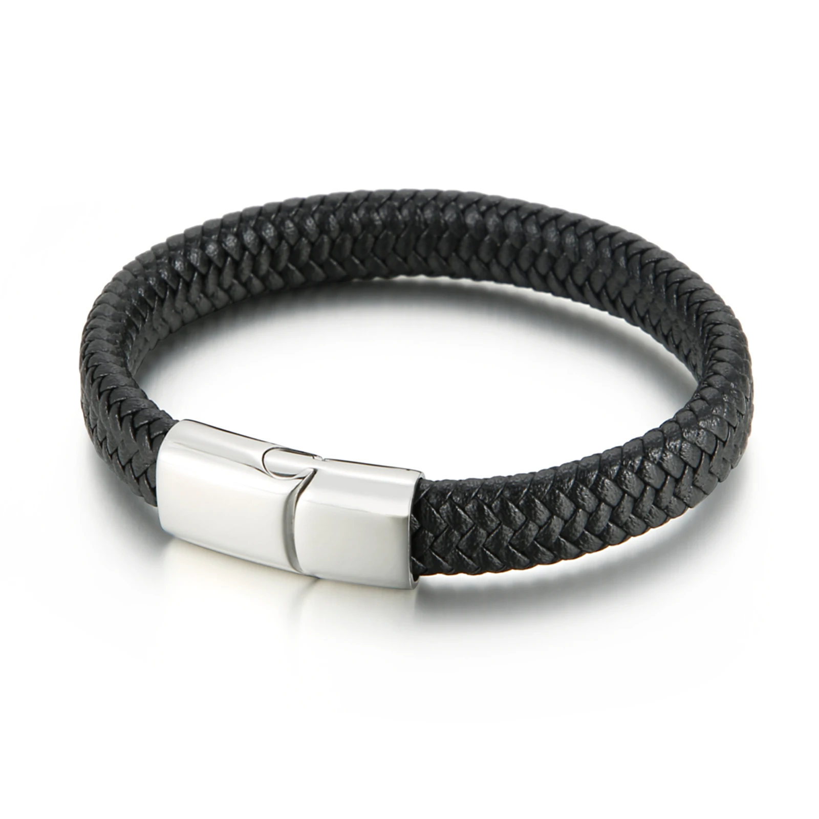 

KALEN Trendy Simple Braided Black Cowhide Bracelet Jewelry For Men