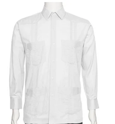 

High Quality Different Colors OEM Service Men's Guayabera Linen and Cotton Long Sleeves Shirts, Custom color