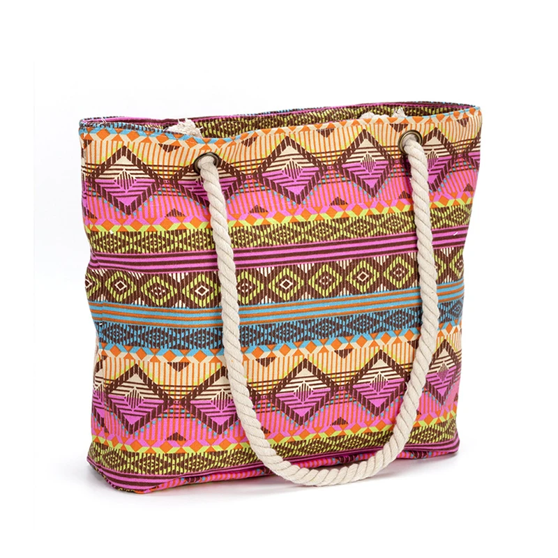 

New Style Large-Capacity One-Shoulder Fashion Canvas Women's Beach Tote Bag, 5 colors