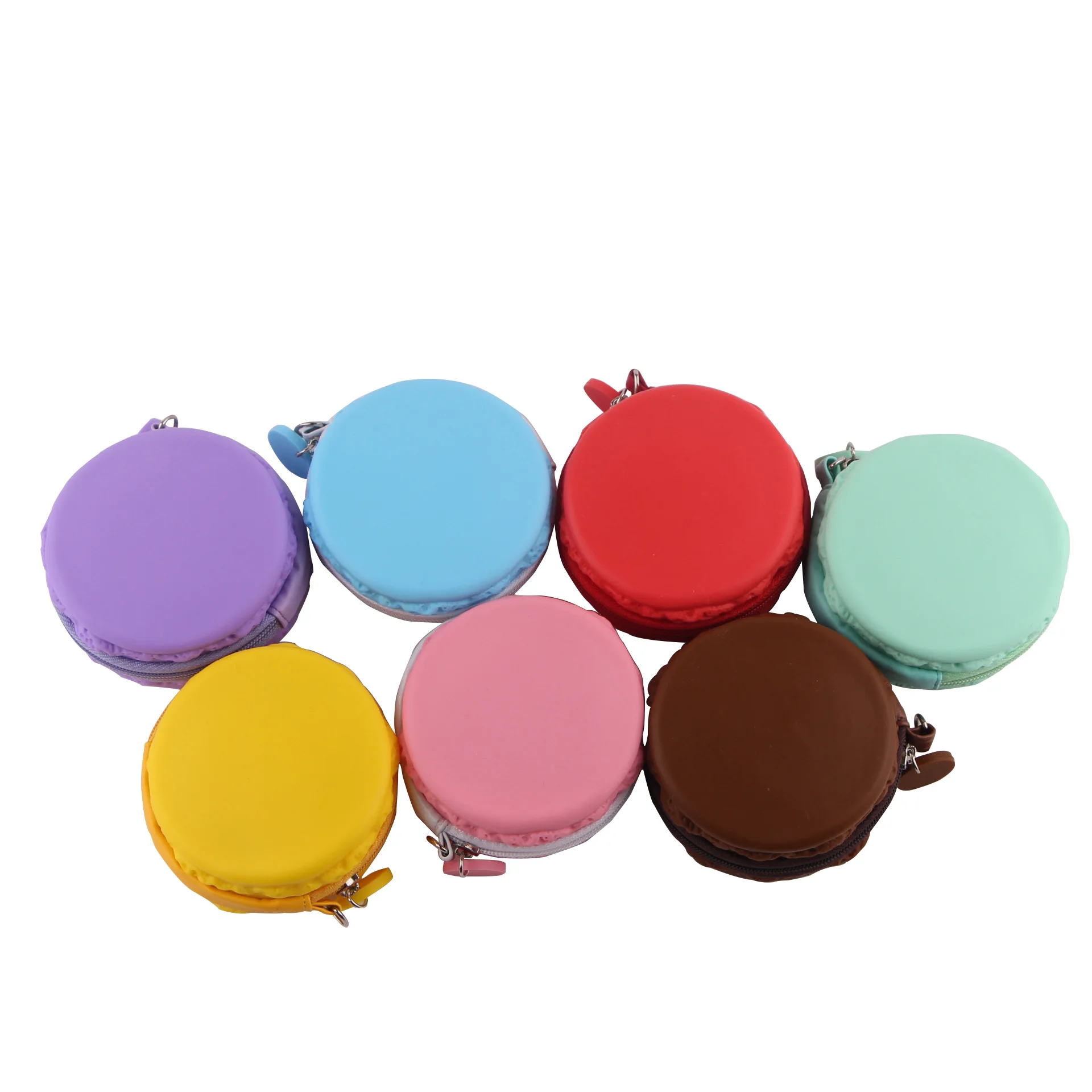 

Ladies Small Coin Purse Fashion Creative Macaron Shape Silicone Key Case Cosmetic Lipstick Storage Box Earphone Shoulder Bag
