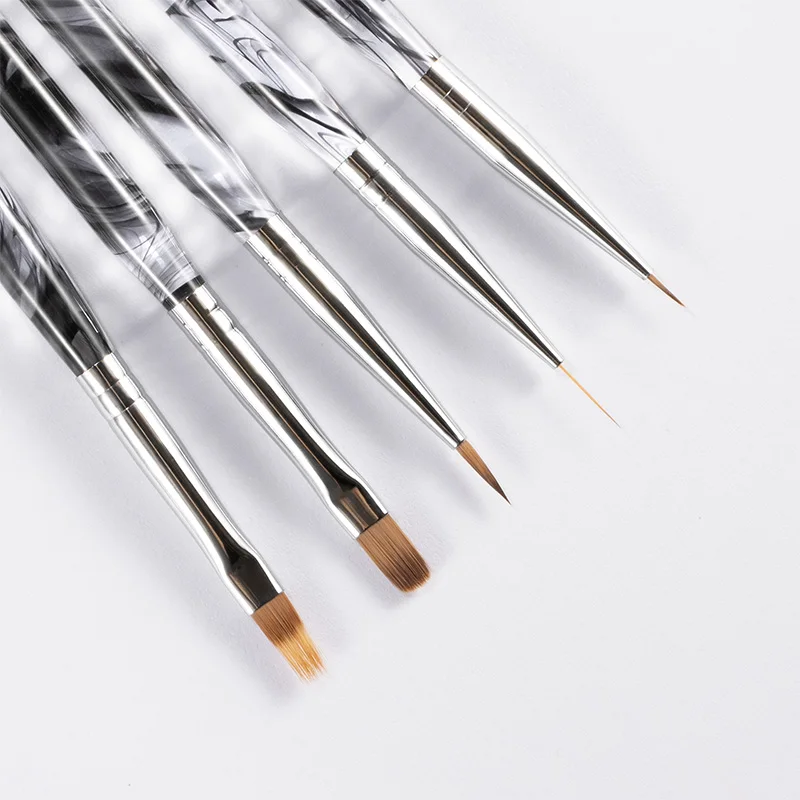 5 Piece Acrylic UV Gel Nail Liner Brush Set