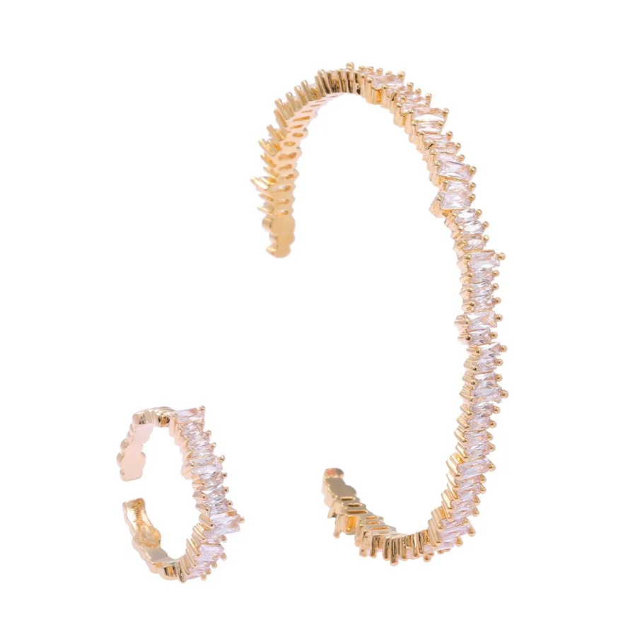 

Factory wholesale new design ring cross rose gold bracelet and ring set
