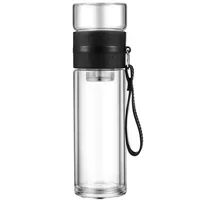 

Seaygift Custom eco friendly portable glass water filter bottle tea infuser travel water bottle with stainless steel filter