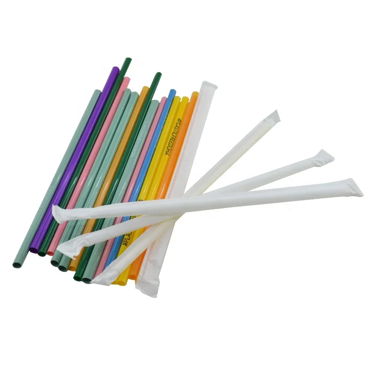

Single wrap PLA straw eco straw with biodegradable packaging 3mm 5mm 6mm 8mm 10mm 12mm, Original color or customized color