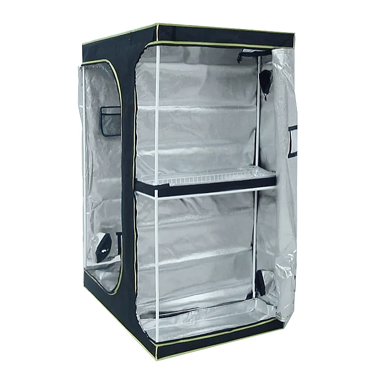 

2in1 48x36x72 (inch) 120*90*180 (cm) china manufacturer factory direct price hydroponics 600d mylar larger 2 in 1 grow tent, Black