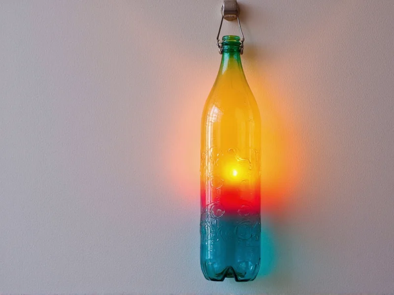 Plastic bottle sunrise wall hanging with gradient colors