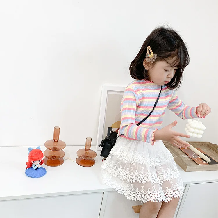 

2021 high-end boutique spring and summer new girl skirt fairy skirt girl lace lovely princess skirt