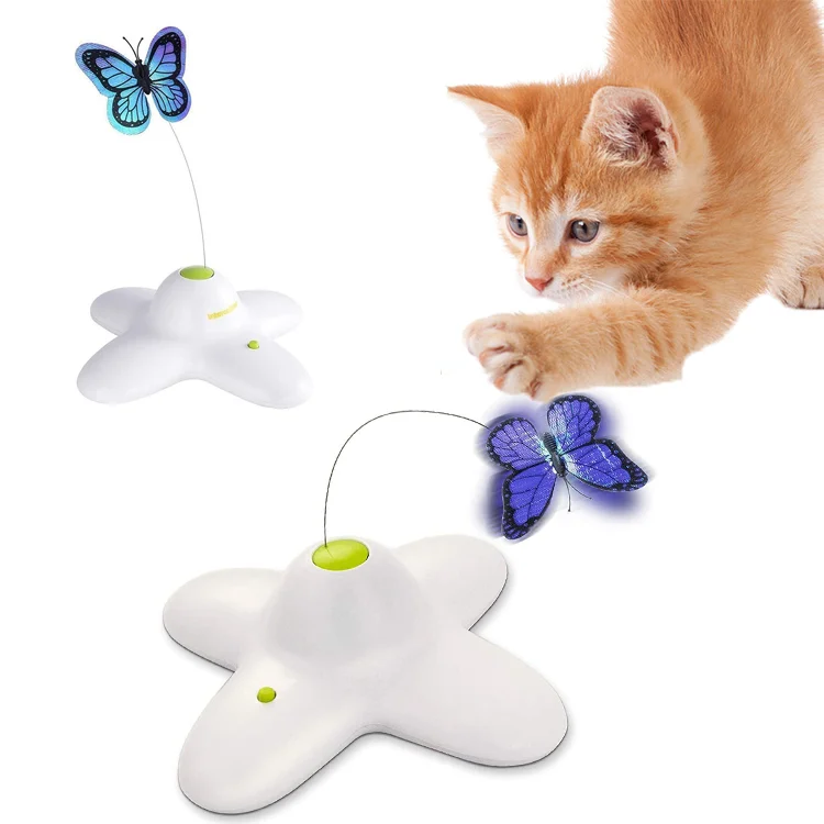 

I01 2022 Amazon interactive automatic electric electronic new smart pet cat teaser toys butterfly cat toy for cats