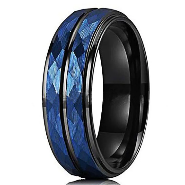 

New Shenzhen Thin Blue Line Men's Tungsten Rings Wedding Brand Tungsten Carbide Rings For Men Fashion Jewelry vendors, Black