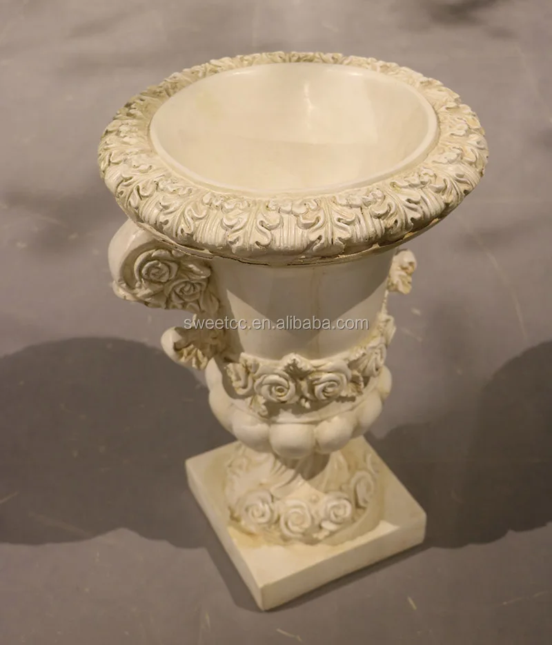 European Style Fiberglass Roman Style White Planter Wedding Flower ...