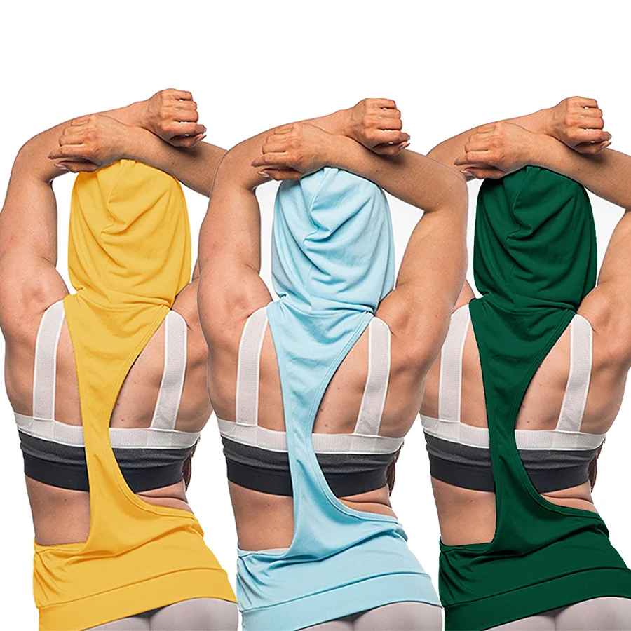 

Custom Blank Women's Blouse Trend Hooded Sports Breathable Fitness Sleeveless Tank Top For Gym, Select