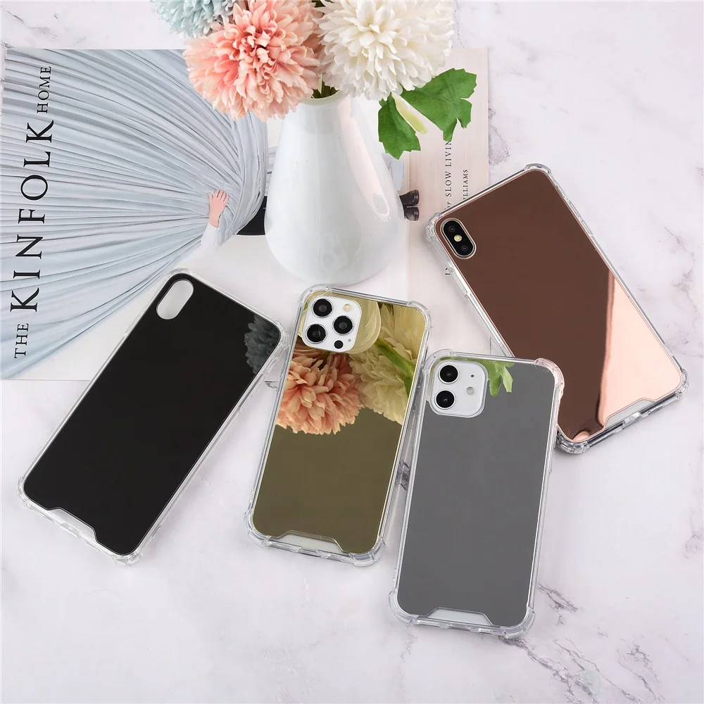 

2 in 1 hard 2021 mirror make up woman girl girly custom blank mobile fashion phone case for iphone 12 11 xs pro max